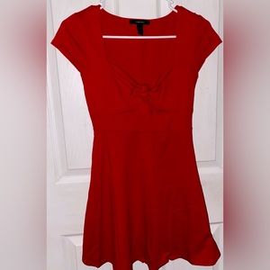 Forever 21 Red Front Tie Mini Dress